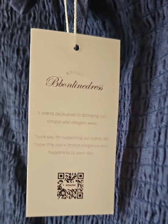 Smocked Square-Neck Tiered Midi Dress in Navy Size Medium - Picture 5 of 9